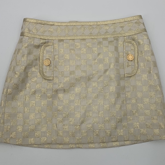 Lilly Pulitzer Skirt Gold Metallic Mini Skirt size 00 - Picture 4 of 7